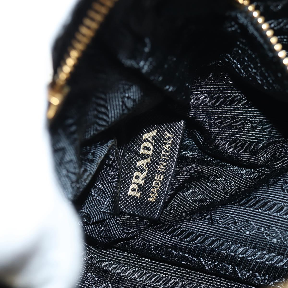 PRADA Hand Bag Nylon 2way Black Gold Auth 143157V