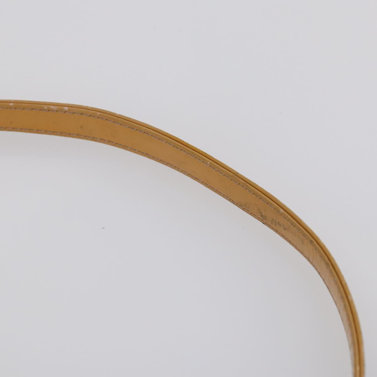 Christian Dior Lady Dior Canage Bag Patent leather 2way Beige Silver Auth 143159