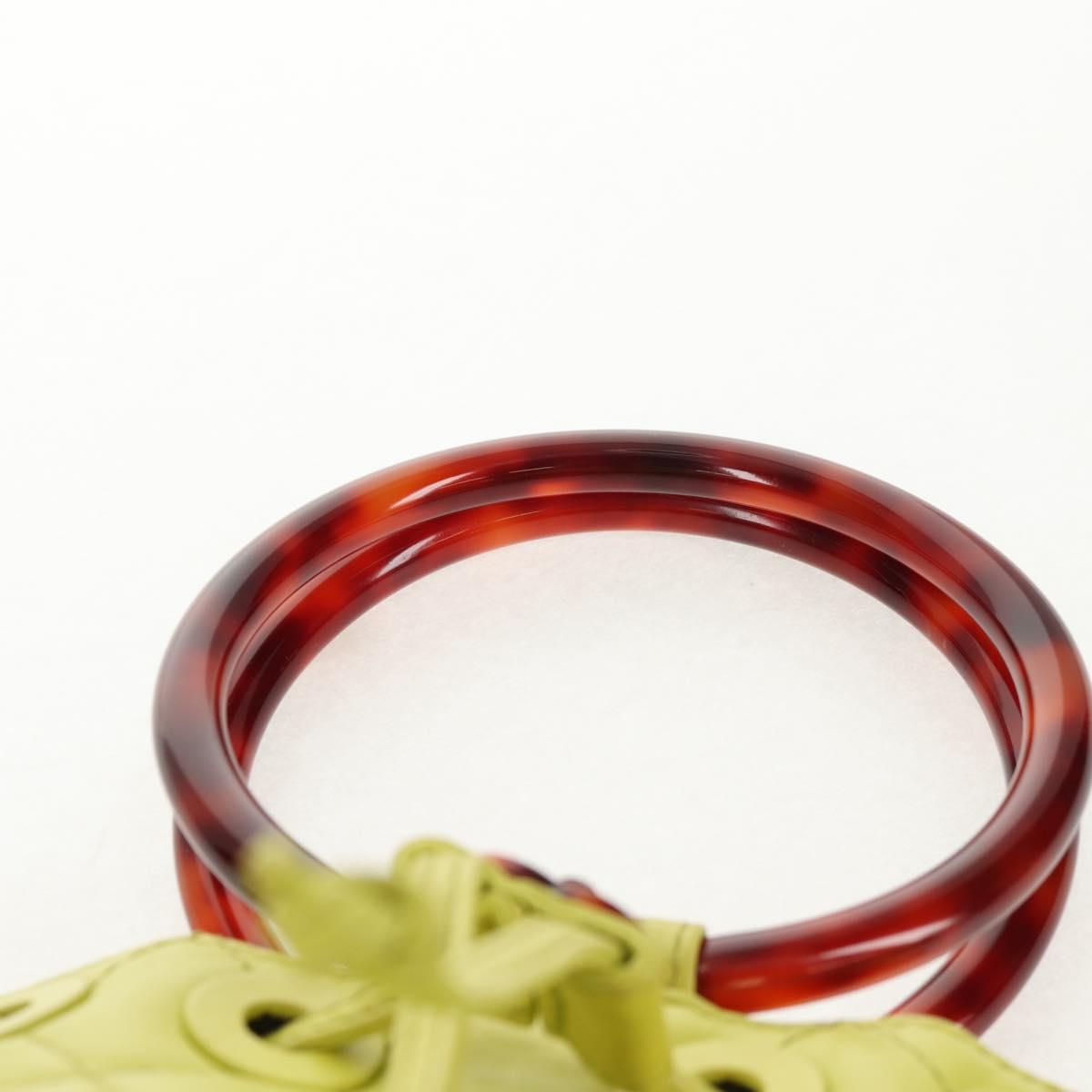 CHANEL Matelasse Hand Bag Lamb Skin Yellow CC Auth 143163V