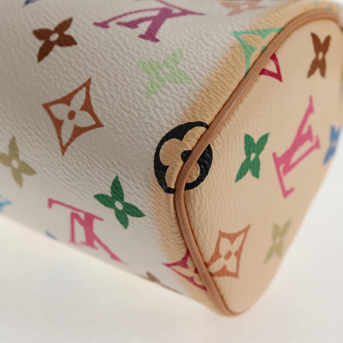 LOUIS VUITTON Monogram Multicolor Mini Speedy Hand Bag White M92645 Auth 143167V