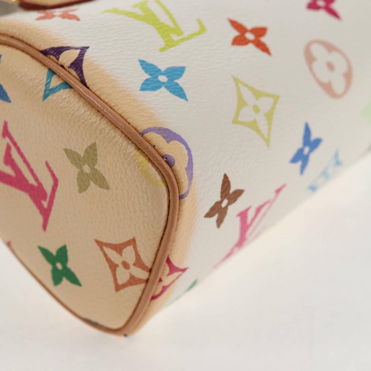 LOUIS VUITTON Monogram Multicolor Mini Speedy Hand Bag White M92645 Auth 143167V