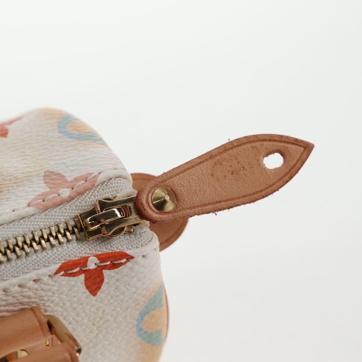 LOUIS VUITTON Monogram Multicolor Mini Speedy Hand Bag White M92645 Auth 143167V