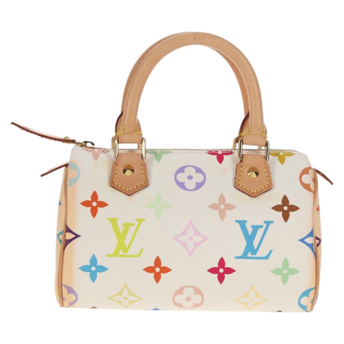LOUIS VUITTON Monogram Multicolor Mini Speedy Hand Bag White M92645 Auth 143167A