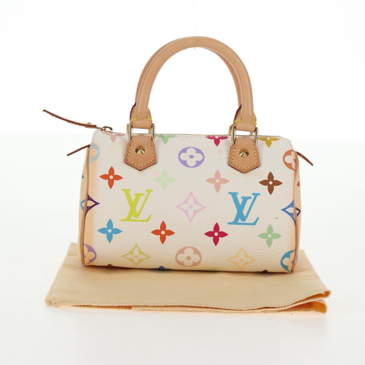 LOUIS VUITTON Monogram Multicolor Mini Speedy Hand Bag White M92645 Auth 143167V