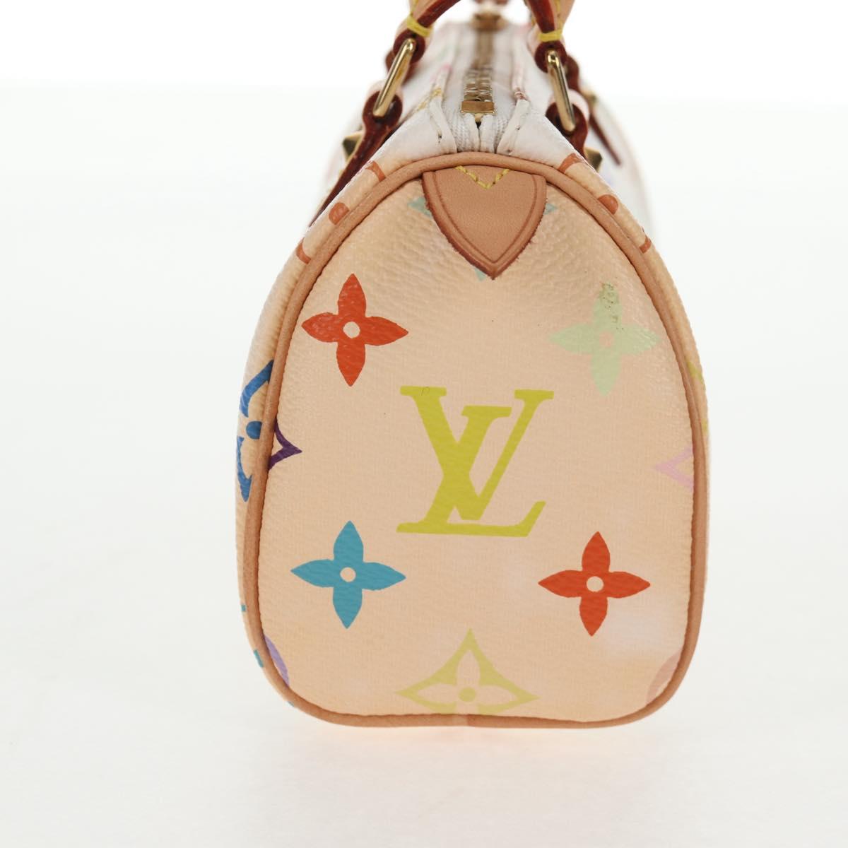LOUIS VUITTON Monogram Multicolor Mini Speedy Hand Bag White M92645 Auth 143167V