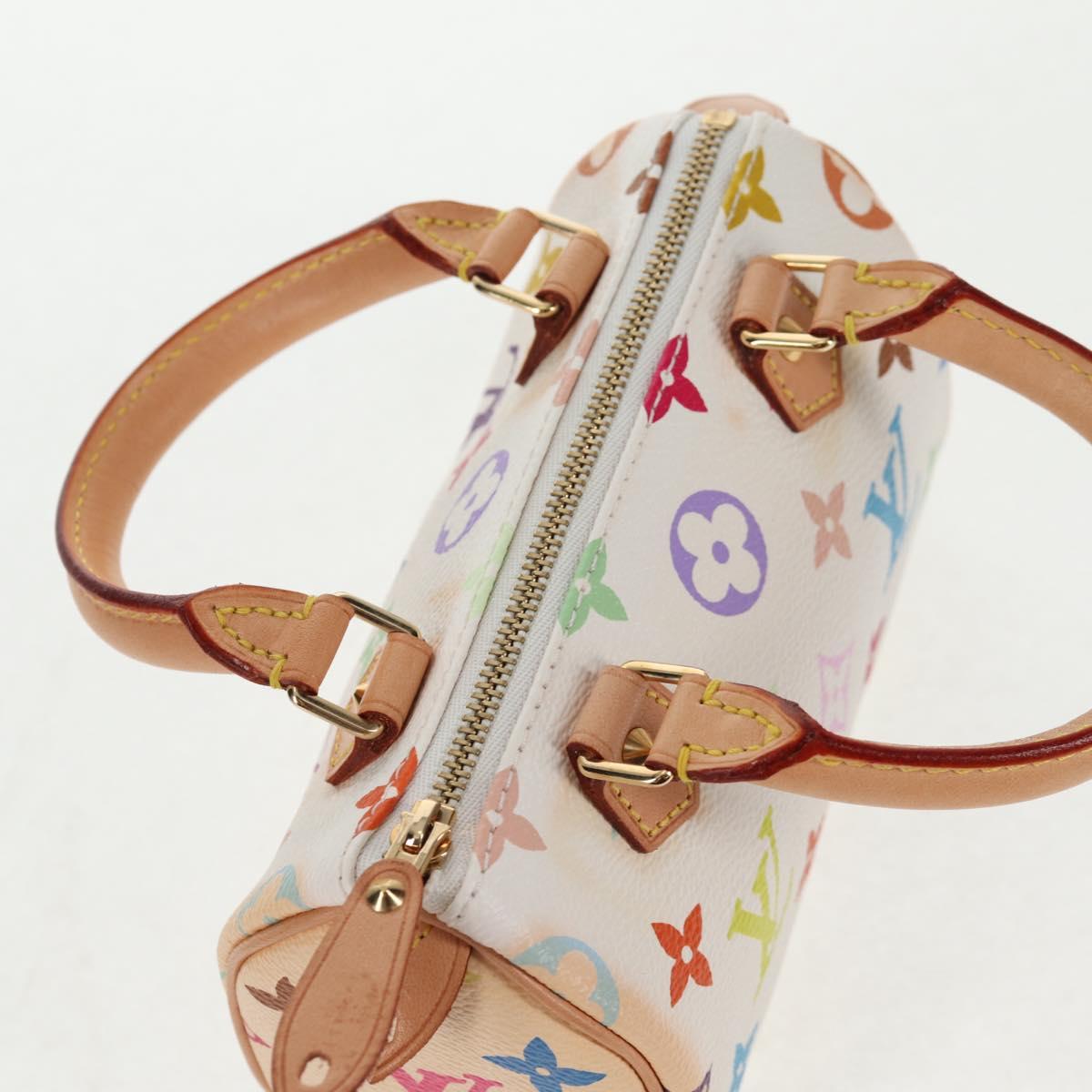 LOUIS VUITTON Monogram Multicolor Mini Speedy Hand Bag White M92645 Auth 143167V