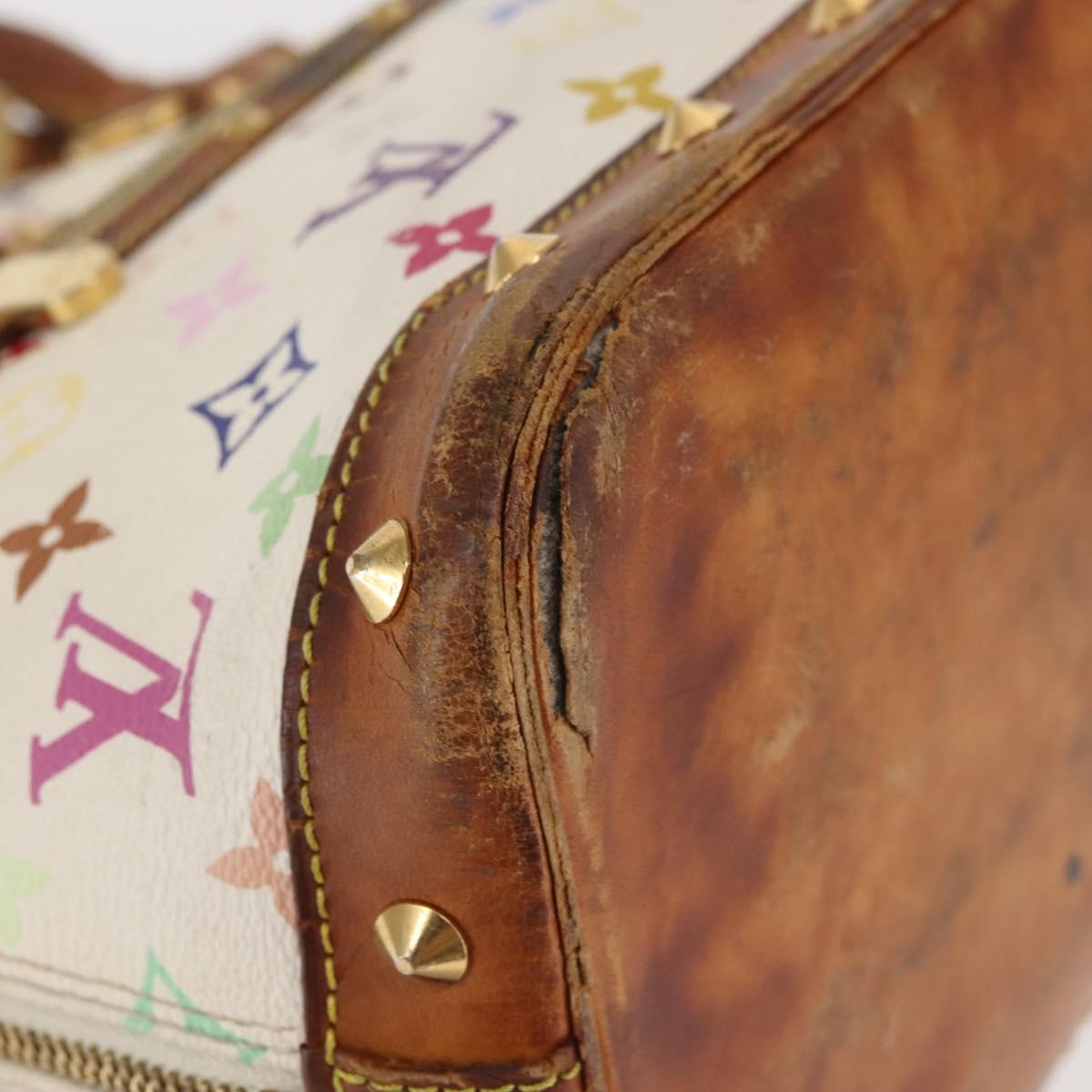 LOUIS VUITTON Monogram Multicolor Alma Hand Bag White M92647 LV Auth 143168