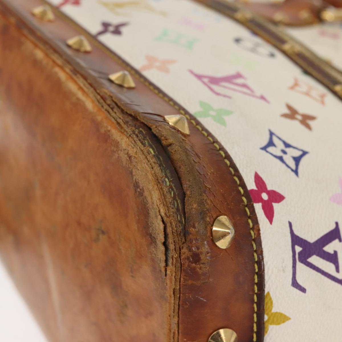 LOUIS VUITTON Monogram Multicolor Alma Hand Bag White M92647 LV Auth 143168