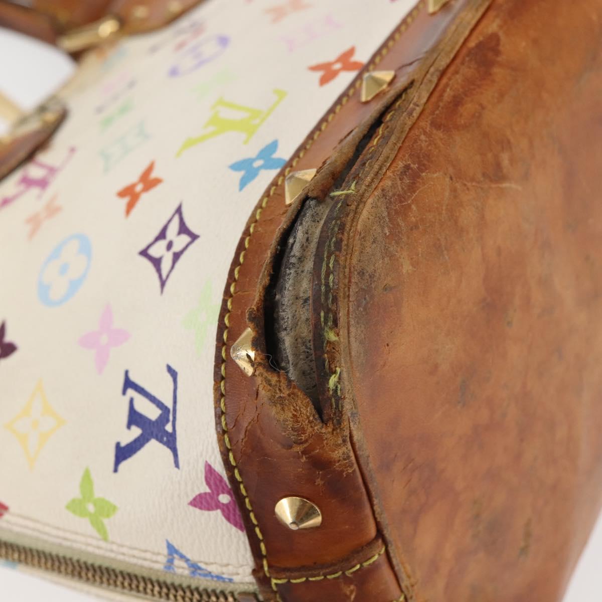 LOUIS VUITTON Monogram Multicolor Alma Hand Bag White M92647 LV Auth 143168