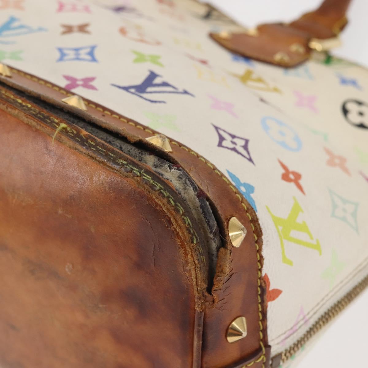 LOUIS VUITTON Monogram Multicolor Alma Hand Bag White M92647 LV Auth 143168