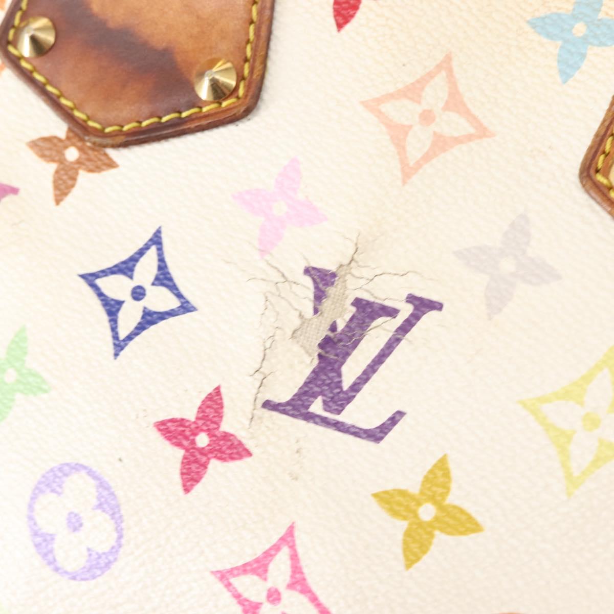 LOUIS VUITTON Monogram Multicolor Alma Hand Bag White M92647 LV Auth 143168