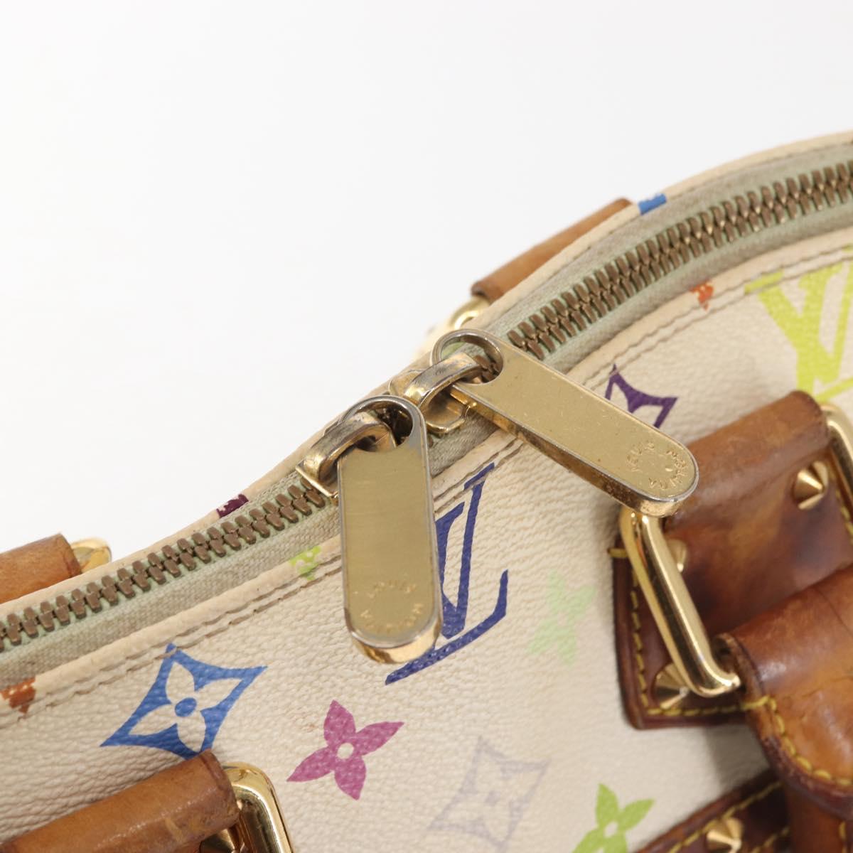 LOUIS VUITTON Monogram Multicolor Alma Hand Bag White M92647 LV Auth 143168