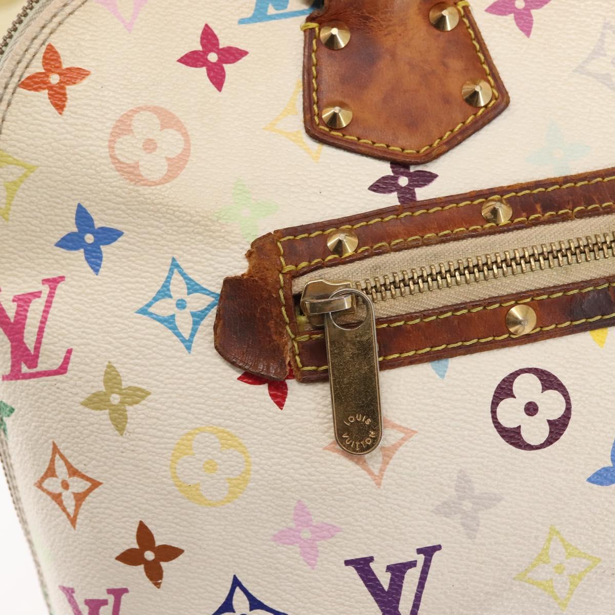 LOUIS VUITTON Monogram Multicolor Alma Hand Bag White M92647 LV Auth 143168