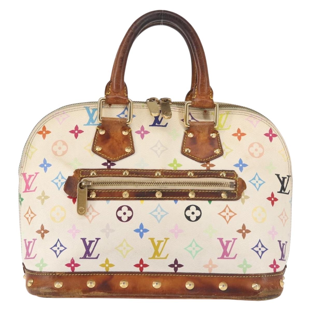 LOUIS VUITTON Monogram Multicolor Alma Hand Bag White M92647 LV Auth 143168