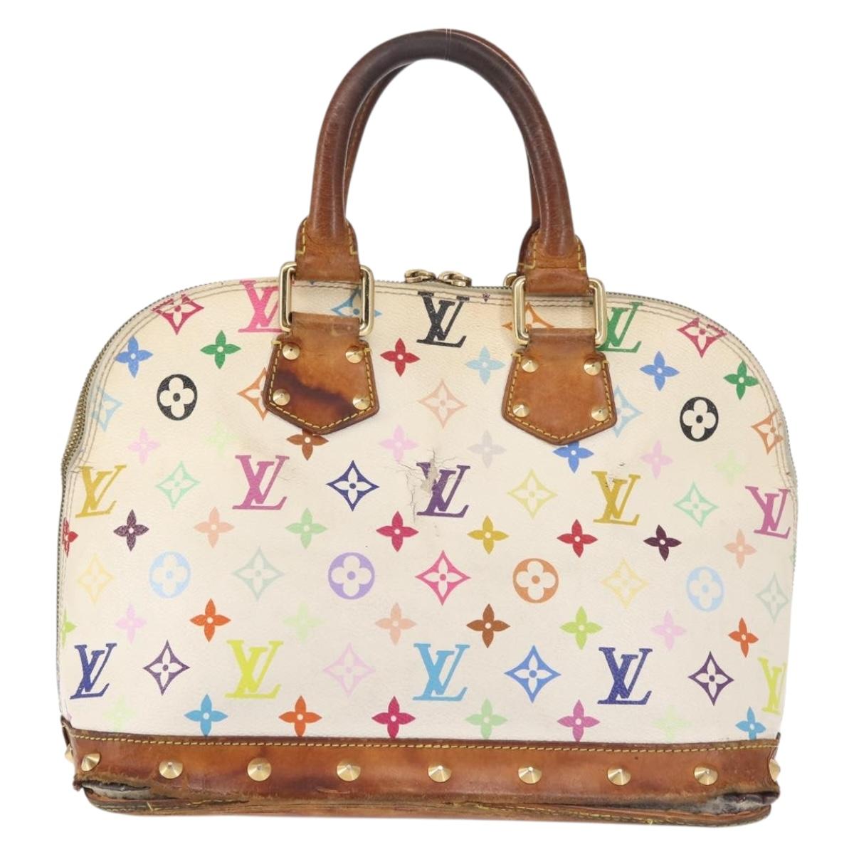 LOUIS VUITTON Monogram Multicolor Alma Hand Bag White M92647 LV Auth 143168