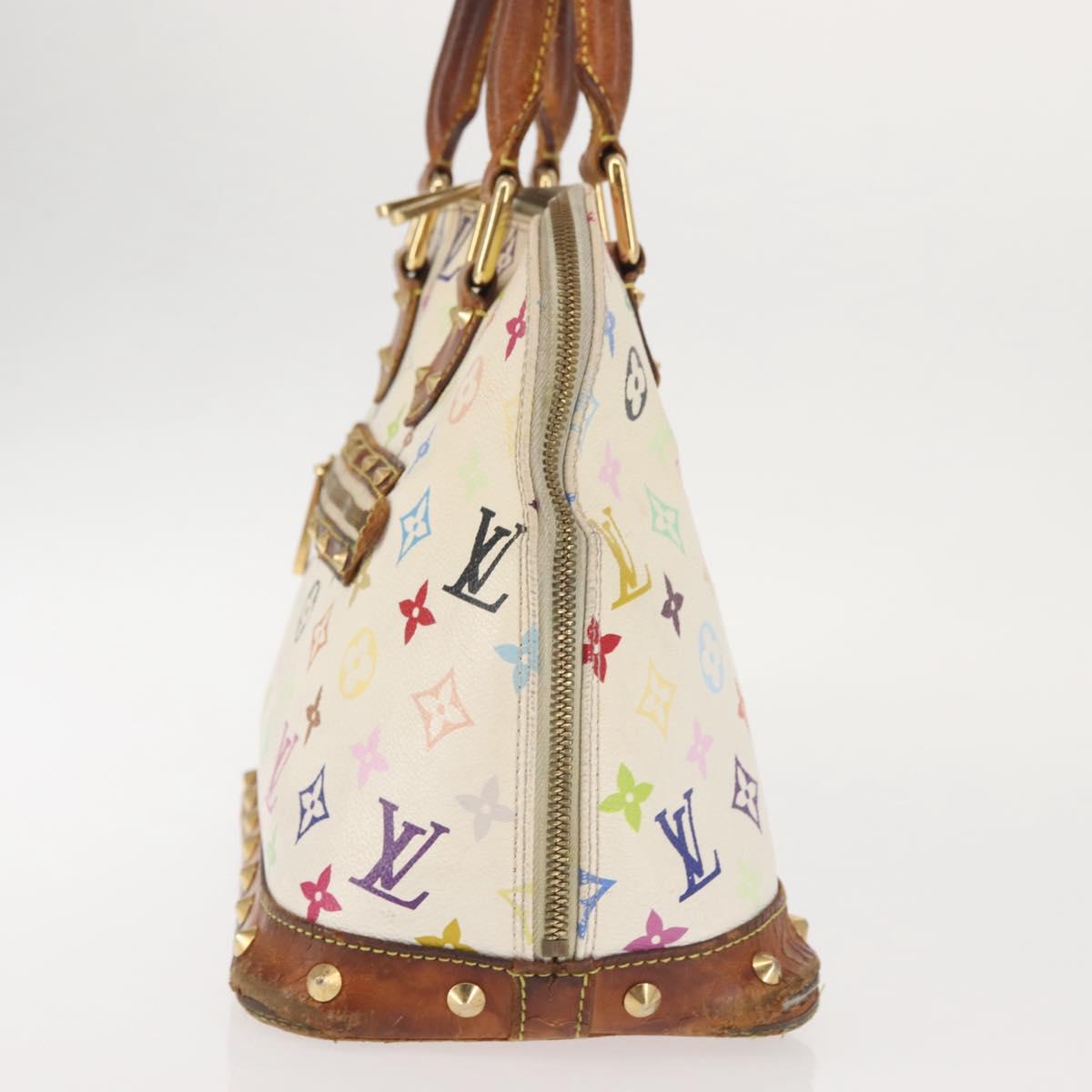 LOUIS VUITTON Monogram Multicolor Alma Hand Bag White M92647 LV Auth 143168
