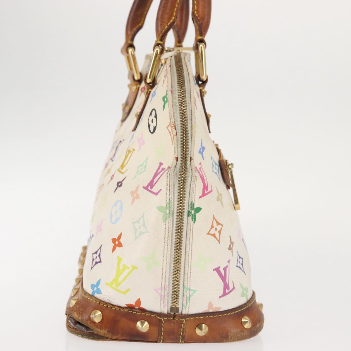LOUIS VUITTON Monogram Multicolor Alma Hand Bag White M92647 LV Auth 143168