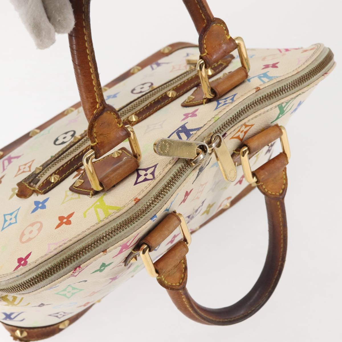 LOUIS VUITTON Monogram Multicolor Alma Hand Bag White M92647 LV Auth 143168