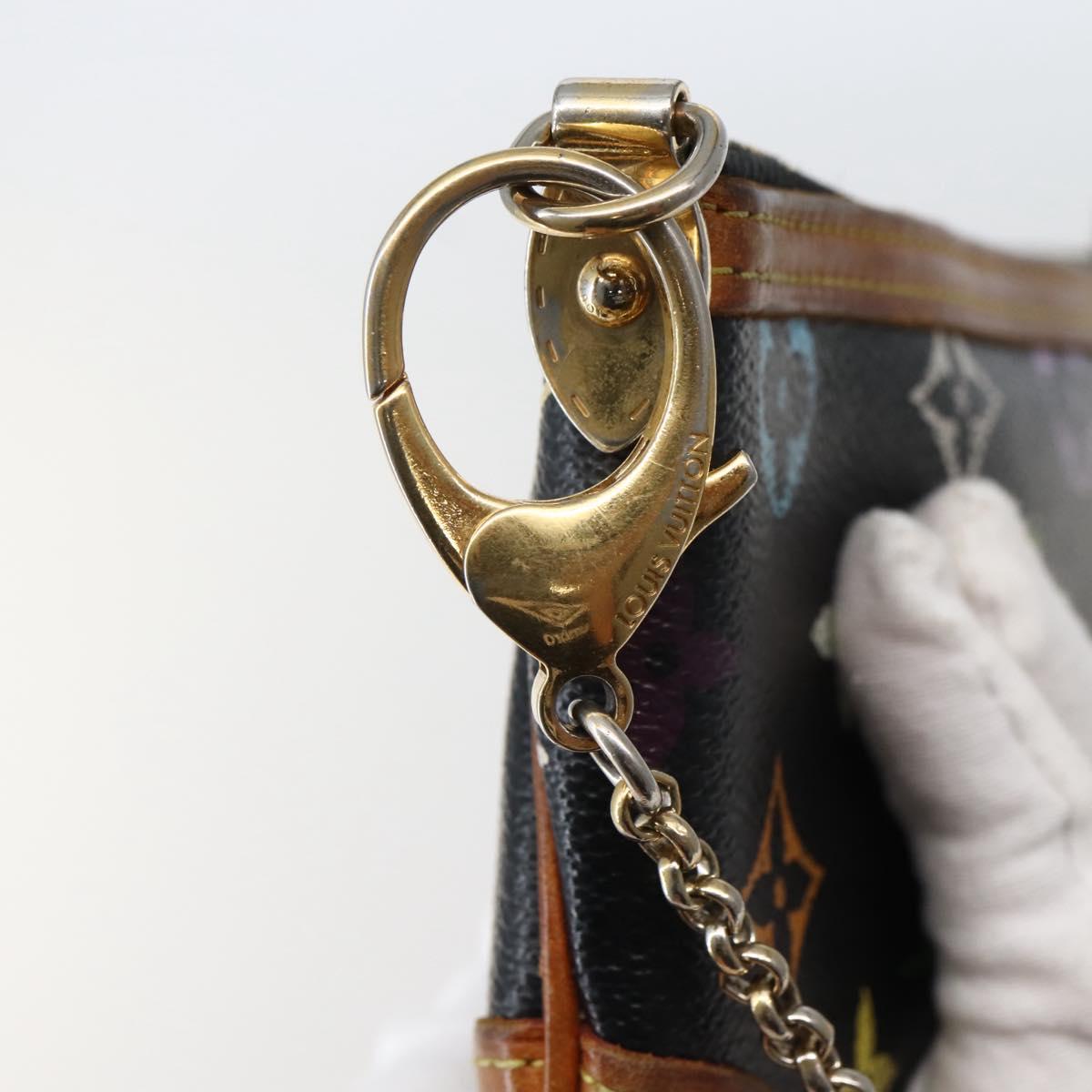 LOUIS VUITTON Multicolor Pochette Mila MM Pouch Black M60097 LV Auth 143169