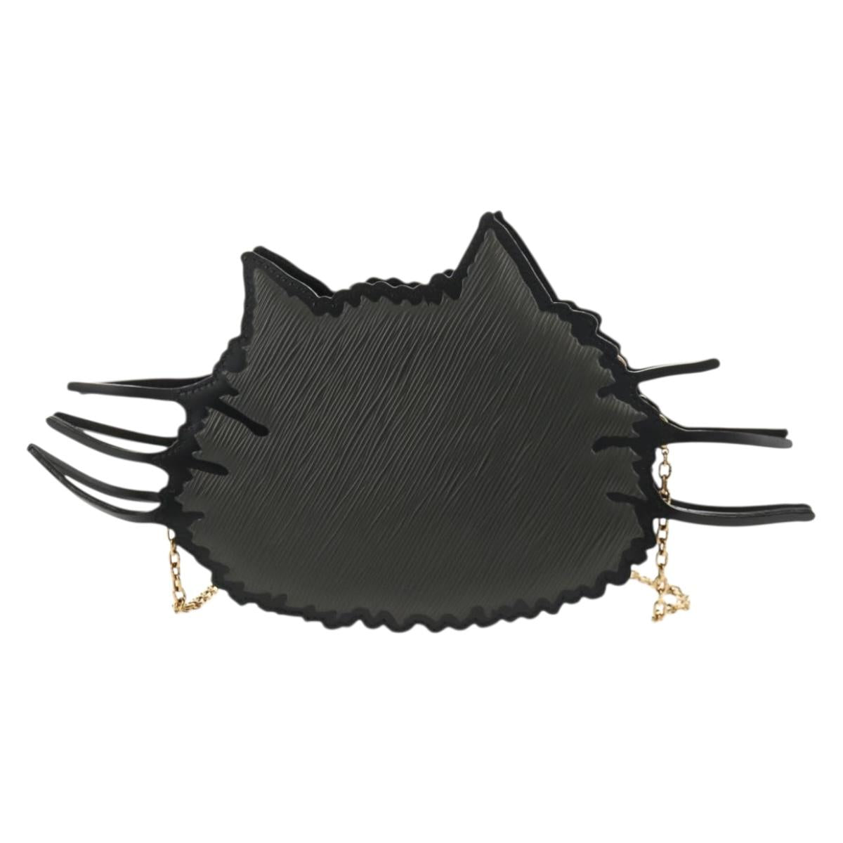 LOUIS VUITTON Epi Cat Face Pochette Shoulder Bag Gray LV Auth 143170M