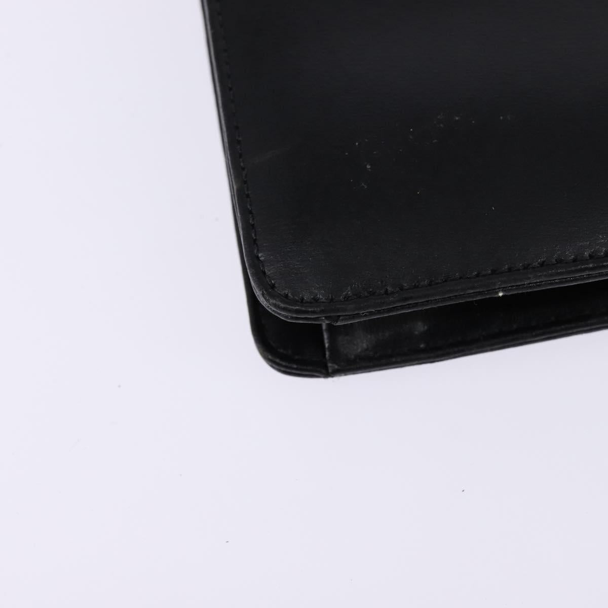 GIVENCHY Hand Bag Leather 2way Black Gold Auth 143196