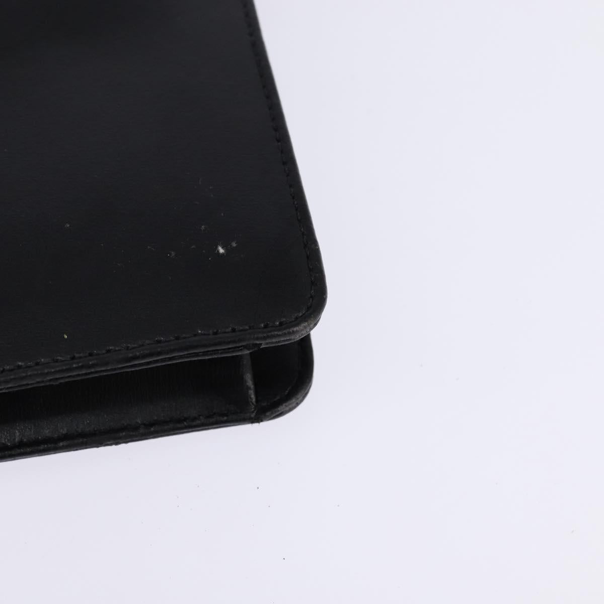 GIVENCHY Hand Bag Leather 2way Black Gold Auth 143196