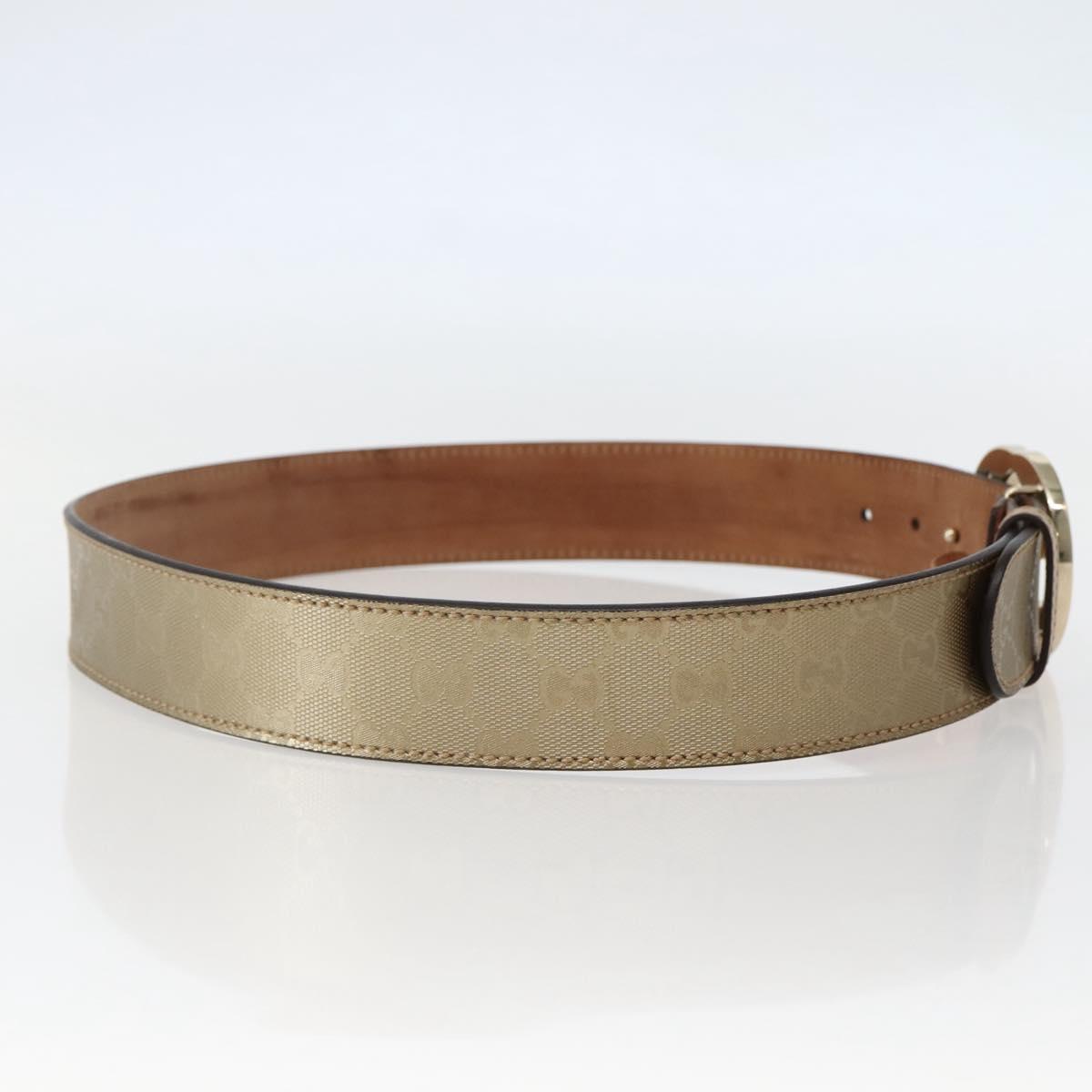 GUCCI GG Implementation Interlocking Belt 37"" Gold 114876 Auth 143201