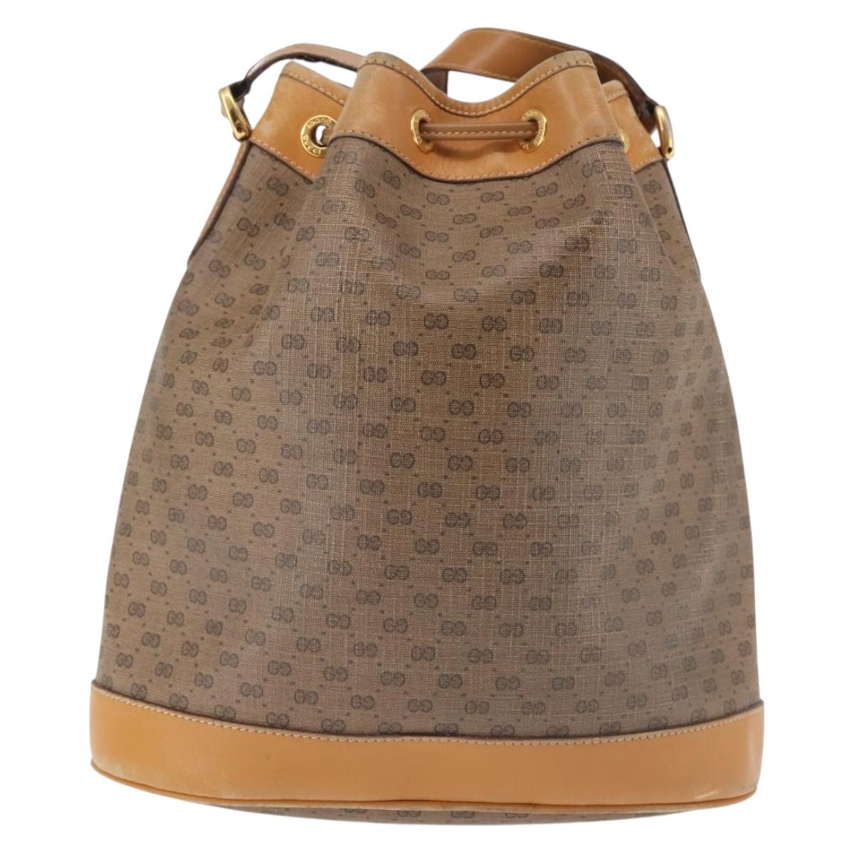 GUCCI Micro GG Supreme Shoulder Bag PVC Beige Gold 001 165 0937 Auth 143205