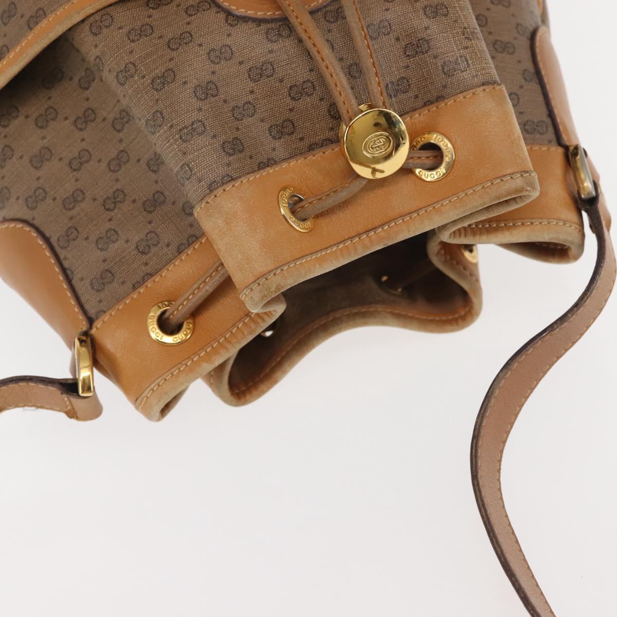 GUCCI Micro GG Supreme Shoulder Bag PVC Beige Gold 001 165 0937 Auth 143205