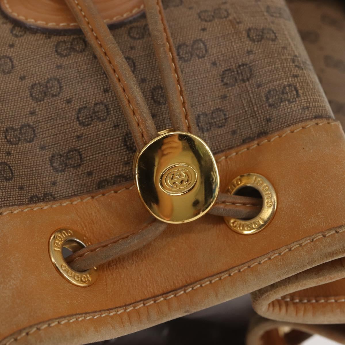 GUCCI Micro GG Supreme Shoulder Bag PVC Beige Gold 001 165 0937 Auth 143205