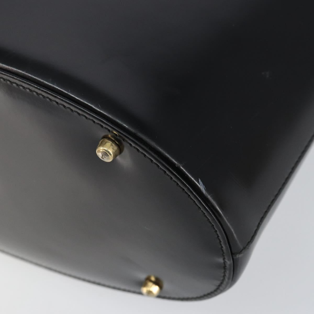 GUCCI Shoulder Bag Enamel Black Gold 001 1448 1814 Auth 143209