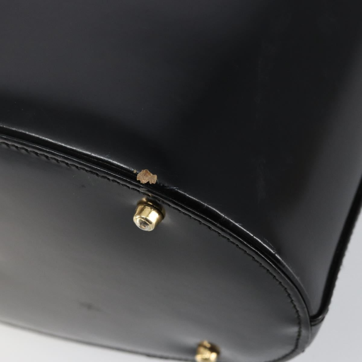 GUCCI Shoulder Bag Enamel Black Gold 001 1448 1814 Auth 143209