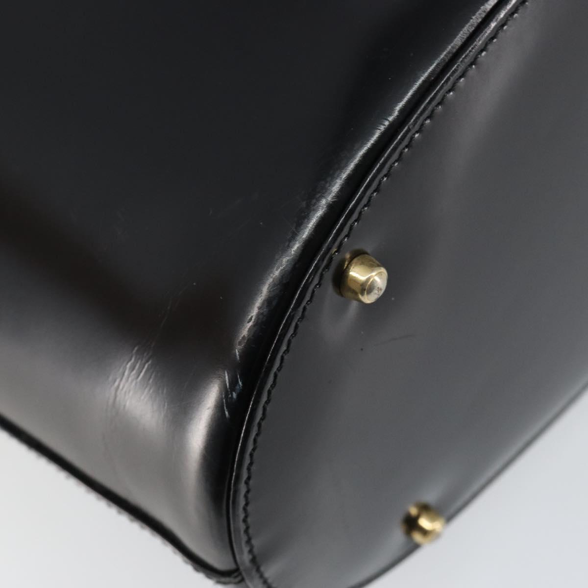 GUCCI Shoulder Bag Enamel Black Gold 001 1448 1814 Auth 143209