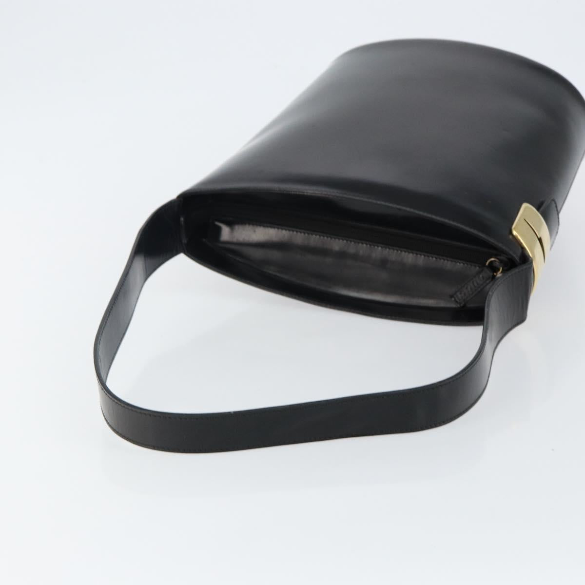 GUCCI Shoulder Bag Enamel Black Gold 001 1448 1814 Auth 143209