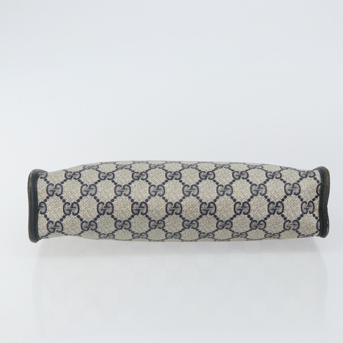 GUCCI GG Supreme Clutch Bag PVC Navy 111 01 037 Auth 143212
