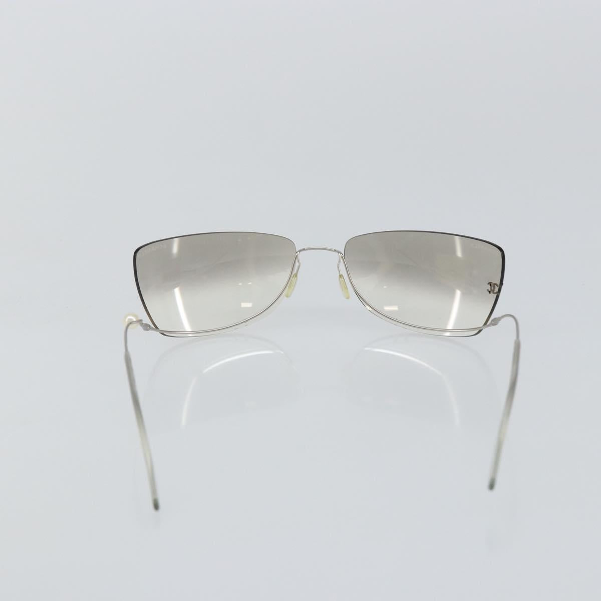 CHANEL Sunglasses plastic Silver CC Auth 143215