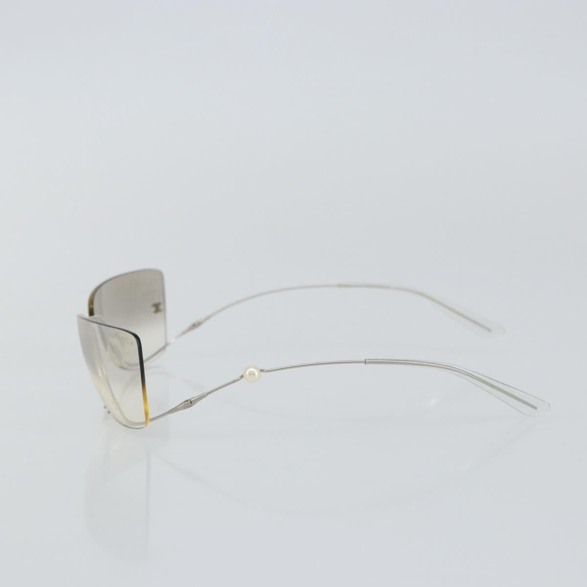 CHANEL Sunglasses plastic Silver CC Auth 143215