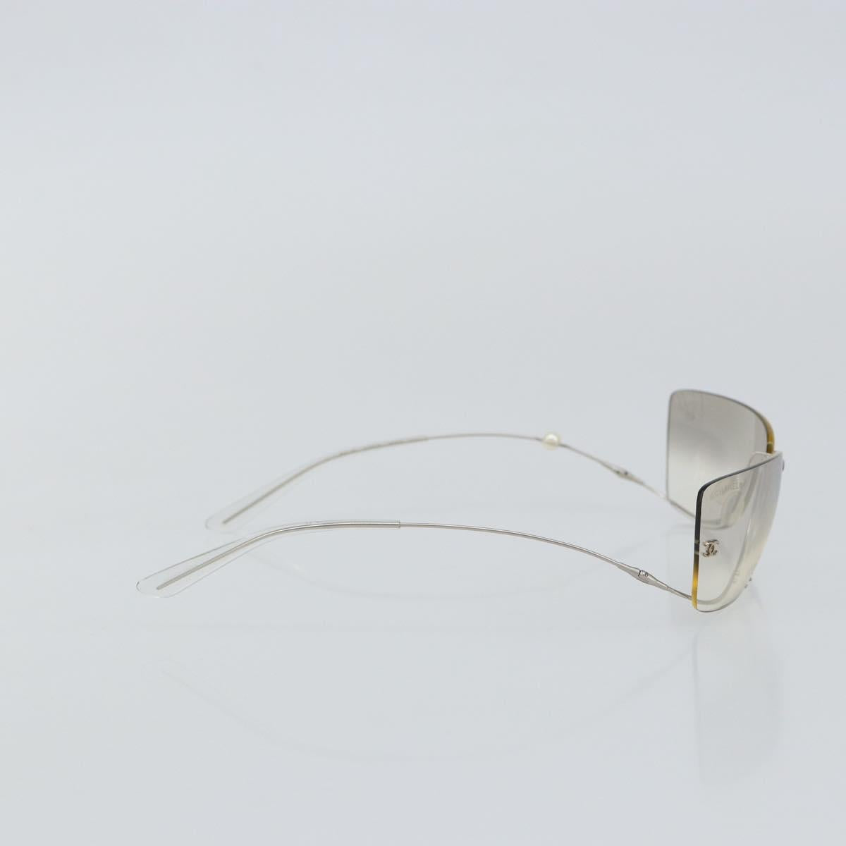 CHANEL Sunglasses plastic Silver CC Auth 143215