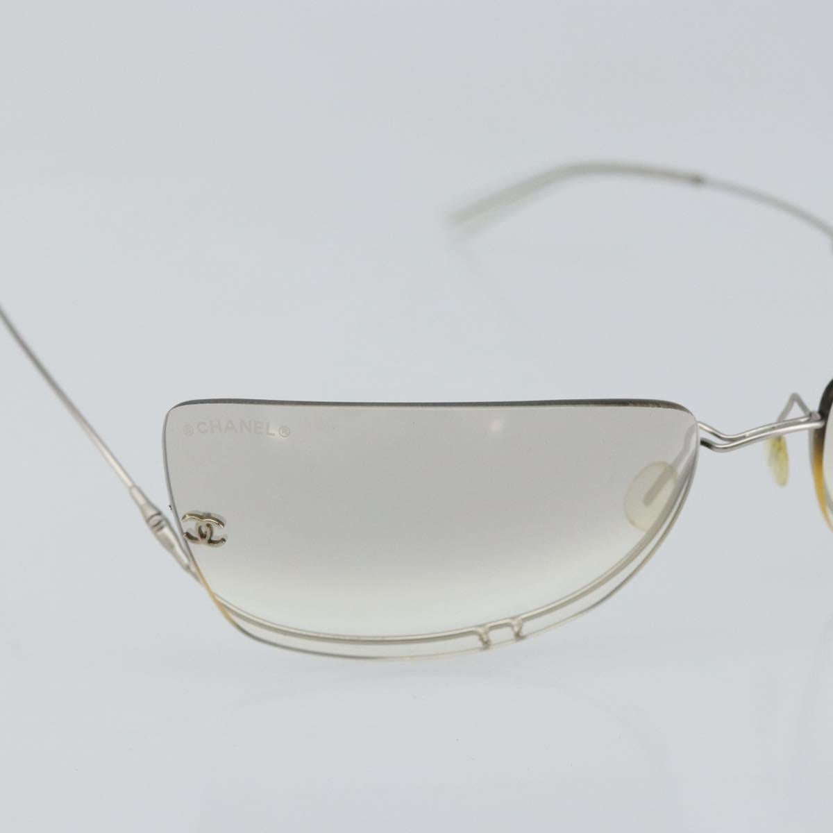 CHANEL Sunglasses plastic Silver CC Auth 143215