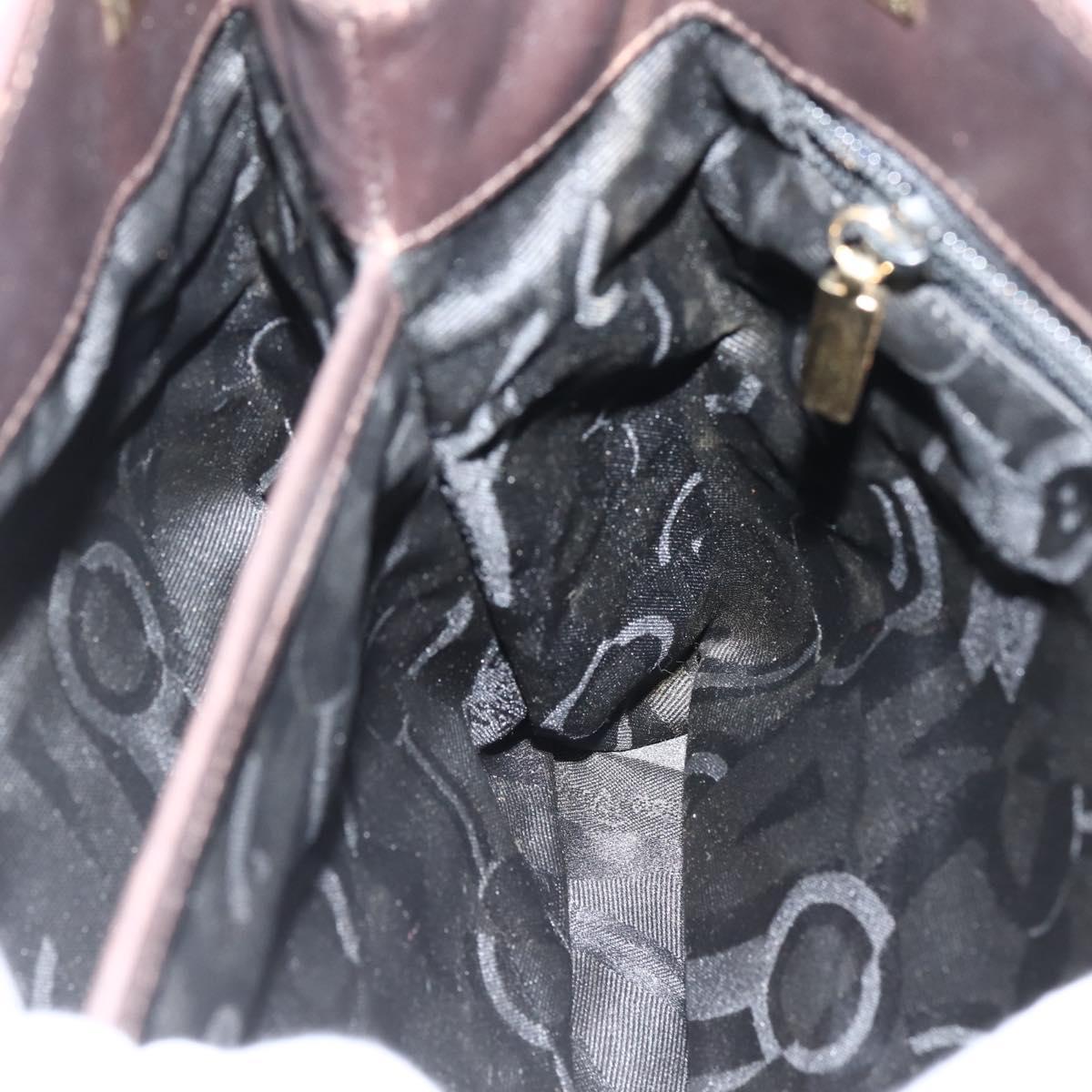 Salvatore Ferragamo Tote Bag Canvas Brown Gold Auth 143220