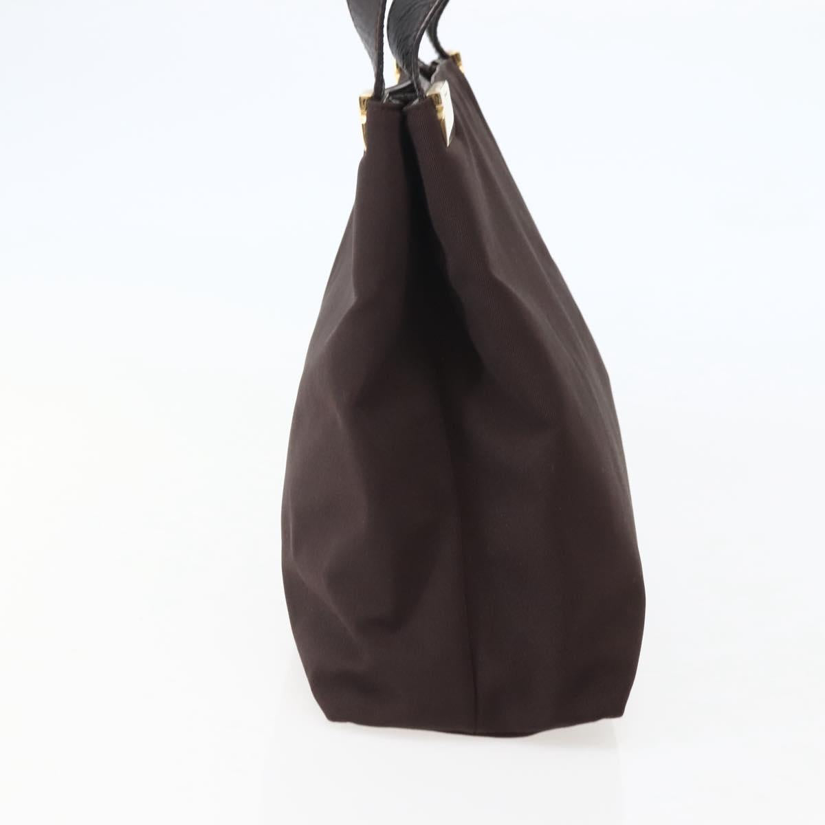 Salvatore Ferragamo Tote Bag Canvas Brown Gold Auth 143220