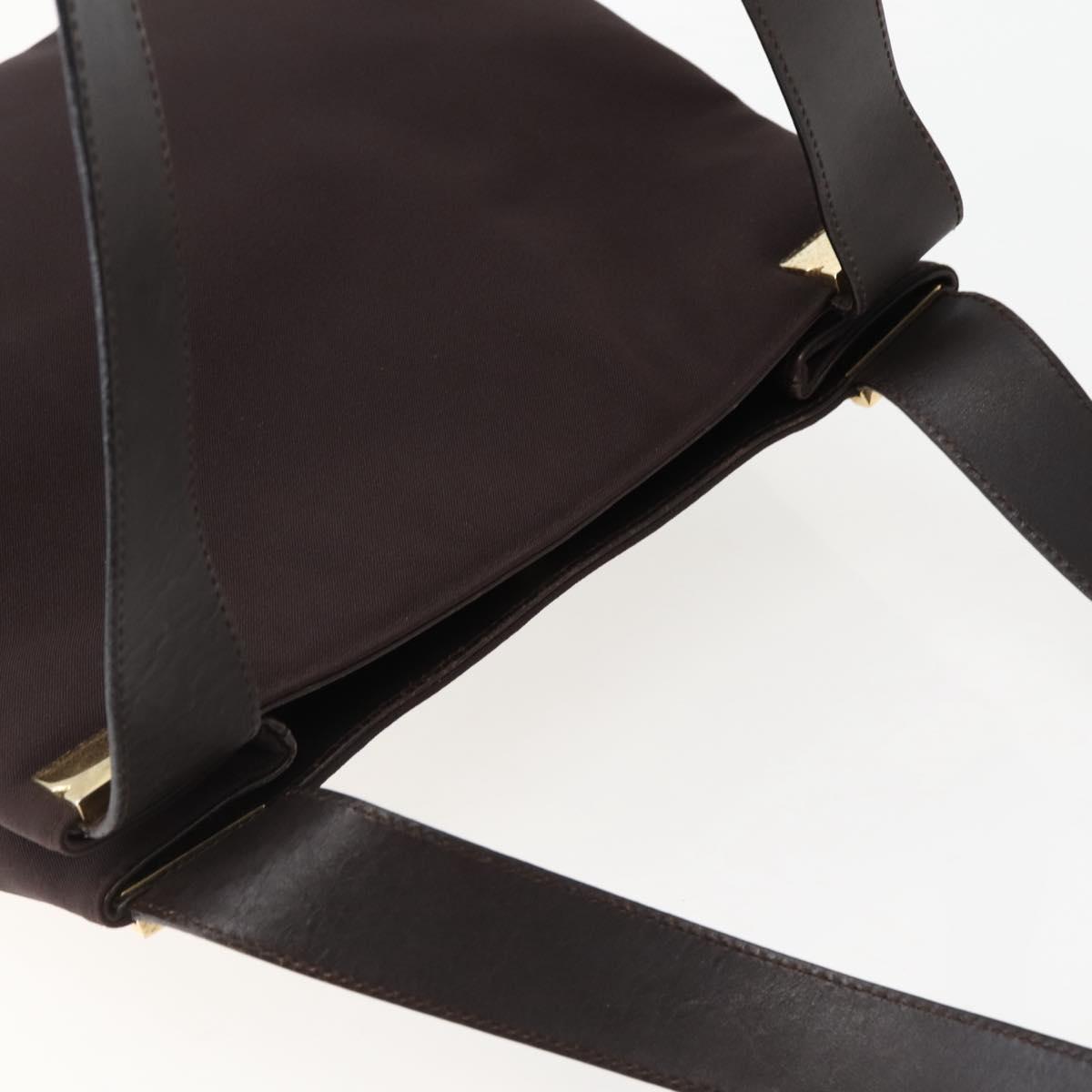 Salvatore Ferragamo Tote Bag Canvas Brown Gold Auth 143220