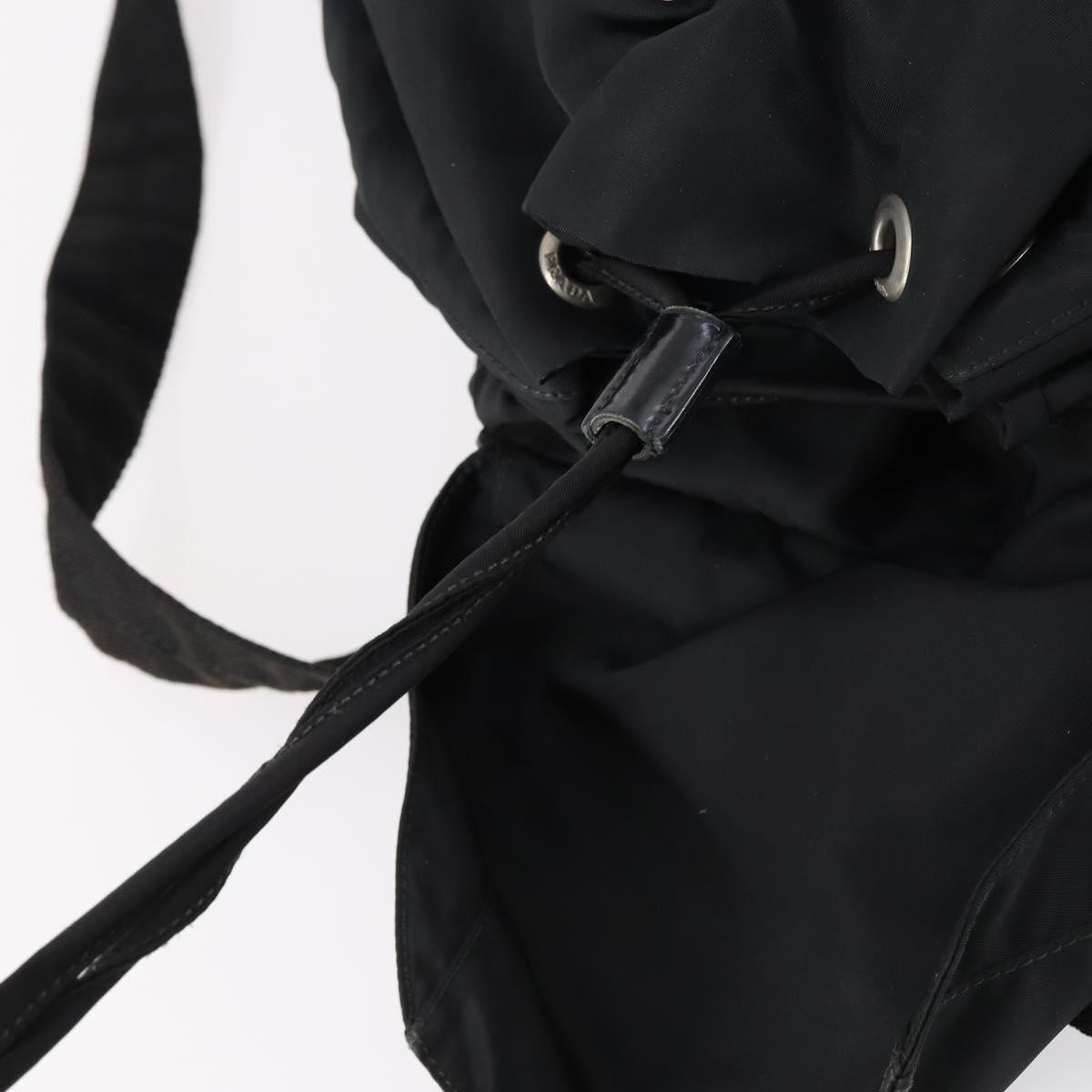 PRADA Backpack Nylon Black Silver Auth 143225
