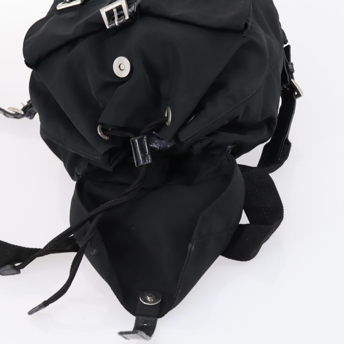 PRADA Backpack Nylon Black Silver Auth 143225