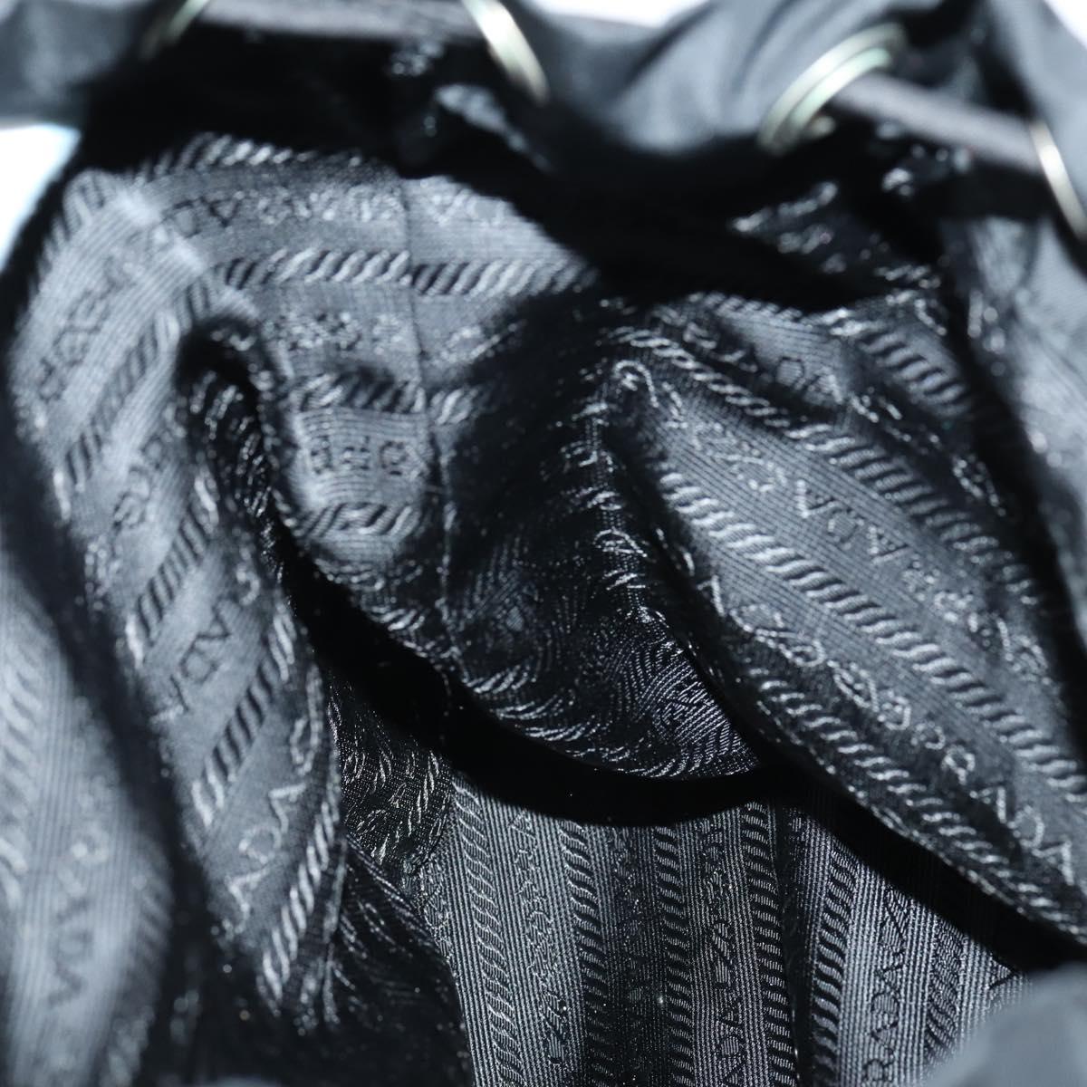 PRADA Backpack Nylon Black Silver Auth 143225