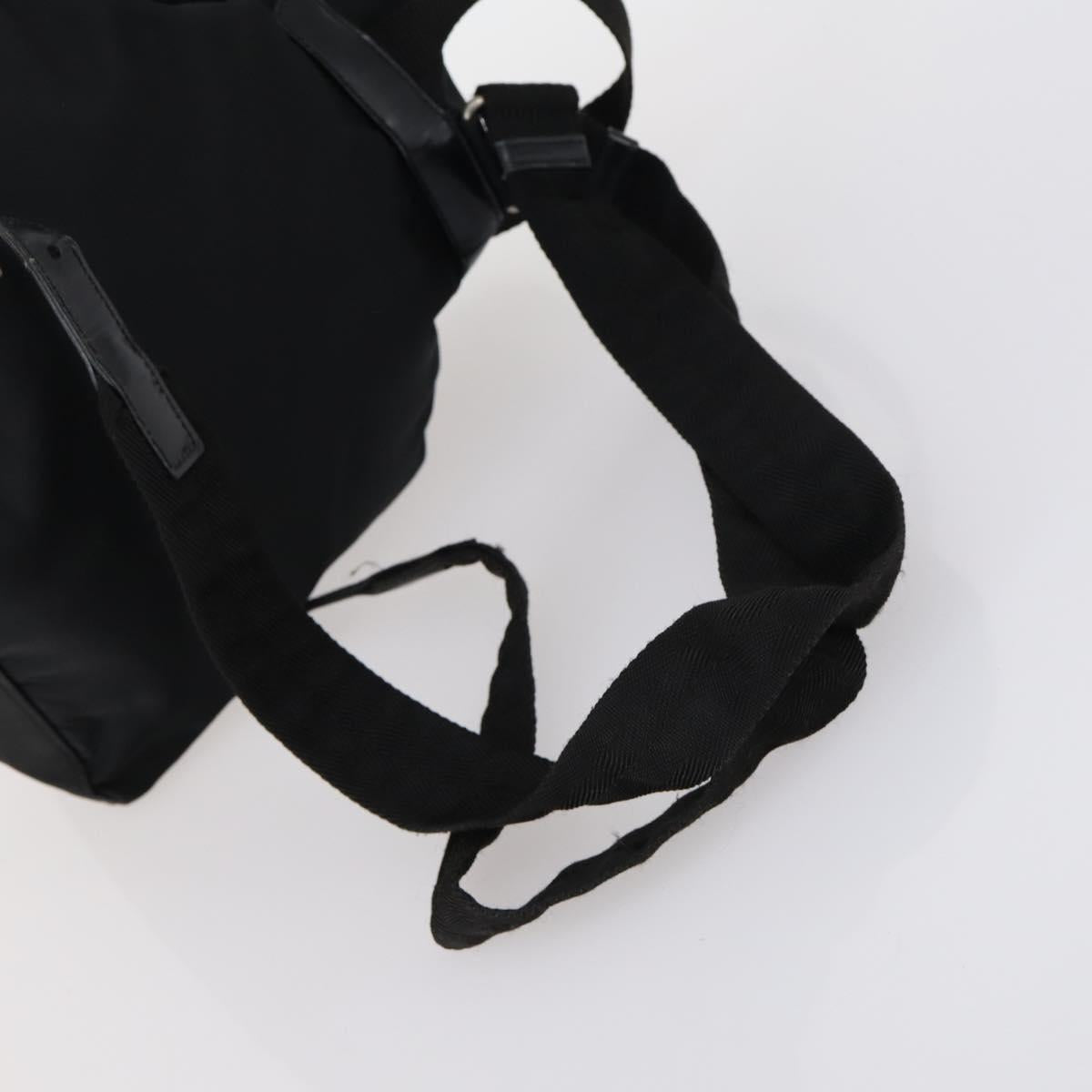 PRADA Backpack Nylon Black Silver Auth 143225