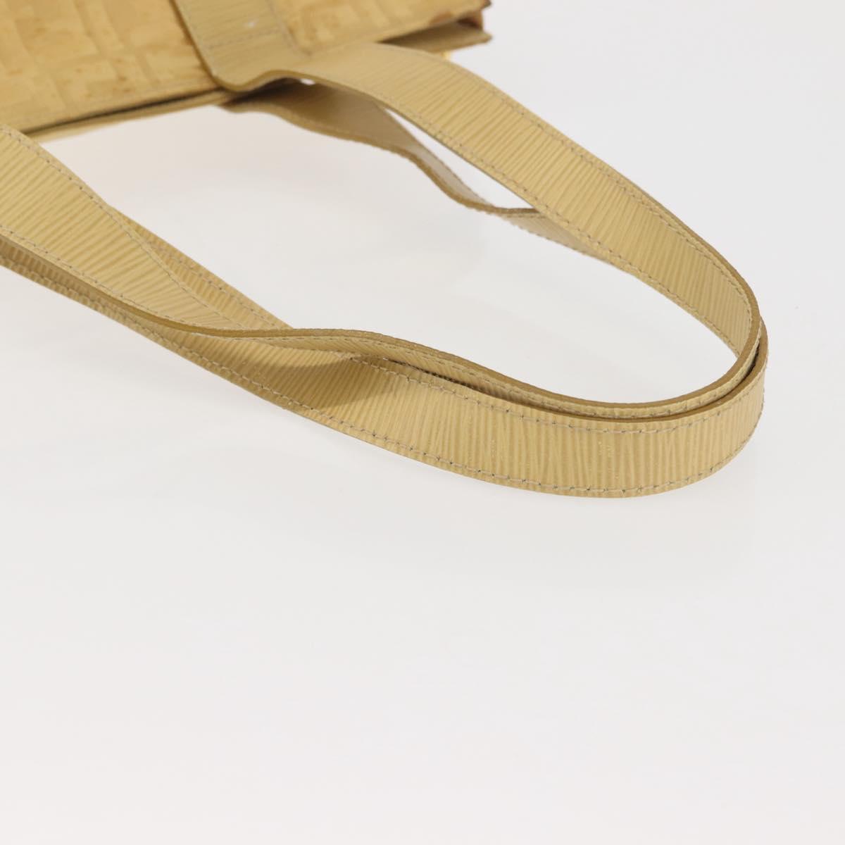 FENDI Zucca Canvas Hand Bag Yellow Gold Auth 143226