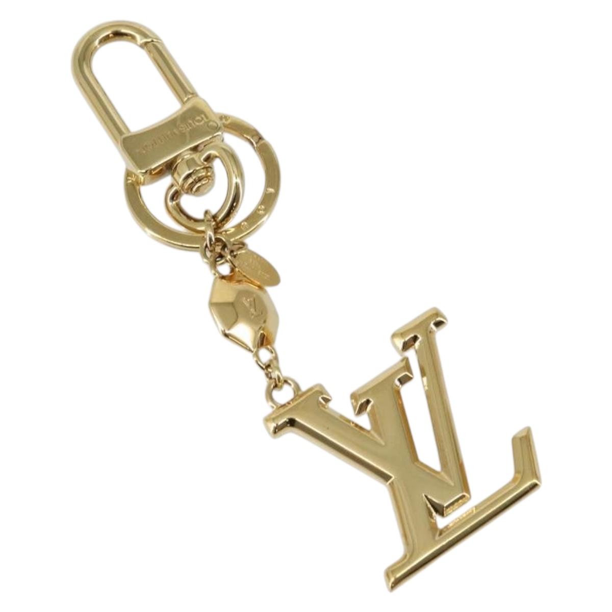 LOUIS VUITTON Porte Cles LV Fan Set Logo Charm metal Gold M65216 LV Auth 143231