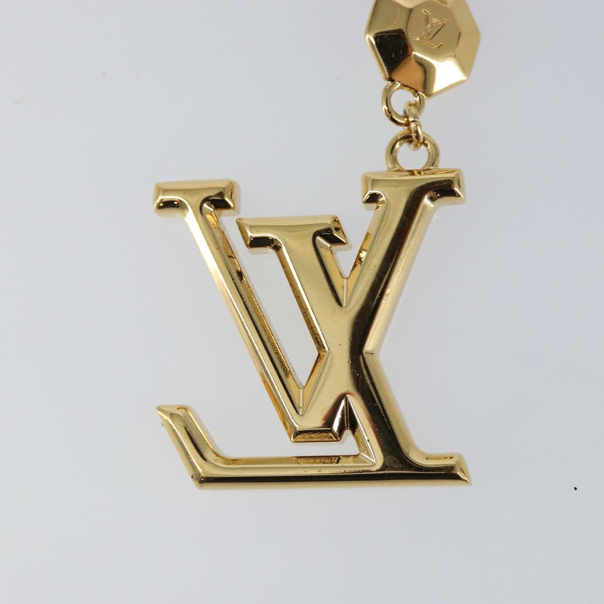 LOUIS VUITTON Porte Cles LV Fan Set Logo Charm metal Gold M65216 LV Auth 143231