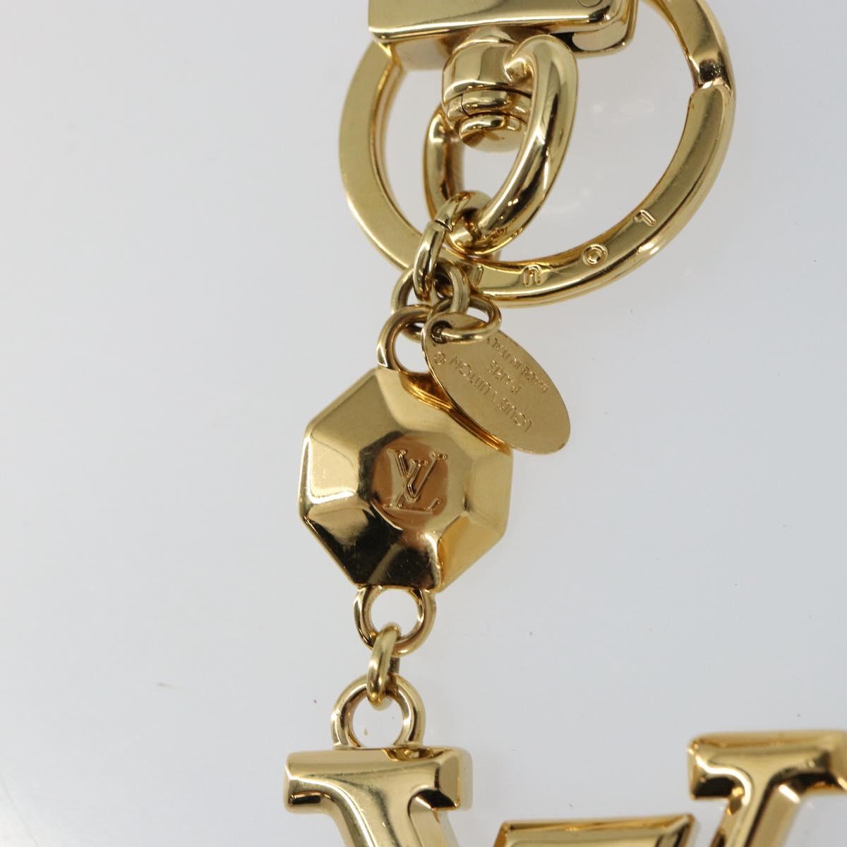 LOUIS VUITTON Porte Cles LV Fan Set Logo Charm metal Gold M65216 LV Auth 143231